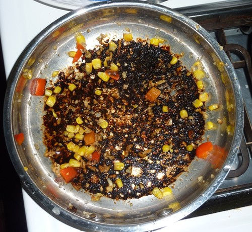 Quinoa_and_corn_medley_burnt_pan